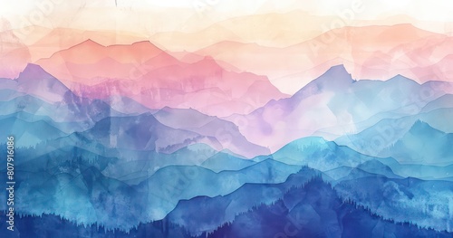 fluidity softness of watercolor wash abstract landscape © MOVE STUDIO