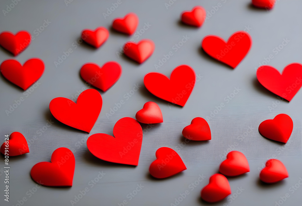 A red heart on a gray background A red heart on a gray background