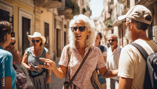 A woman with a backpack and sunglasses is smiling at the camera