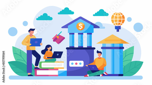 A global student loan marketplace where students can access loans from international lenders creating more competition and potentially lower interest. Vector illustration