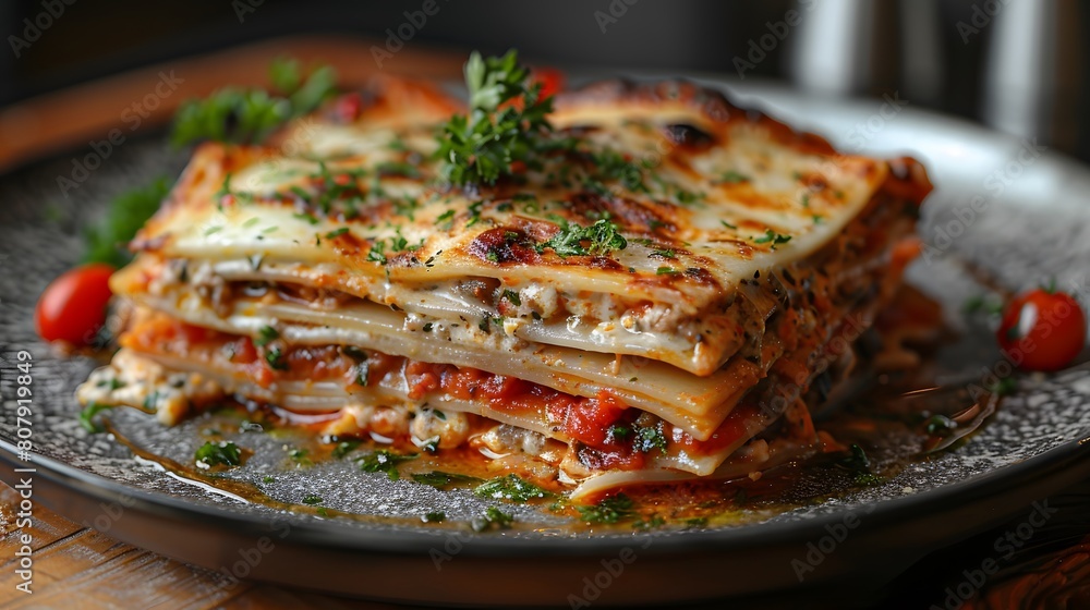 Tasty Lasagna with Melted Cheese and Sauce Tasty Lasagna with Melted Cheese and Sauce