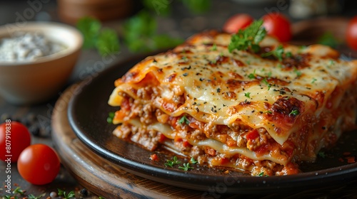 Wallpaper Mural Tasty Lasagna with Melted Cheese and Sauce Torontodigital.ca