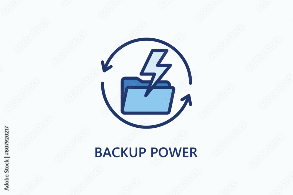 Backup Power Vector Icon Or Logo Illustration