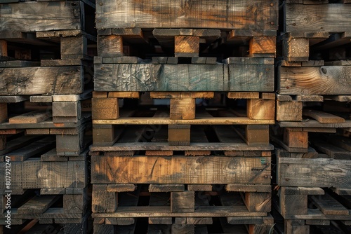 old pallets stack in an outdoor weathered appearance