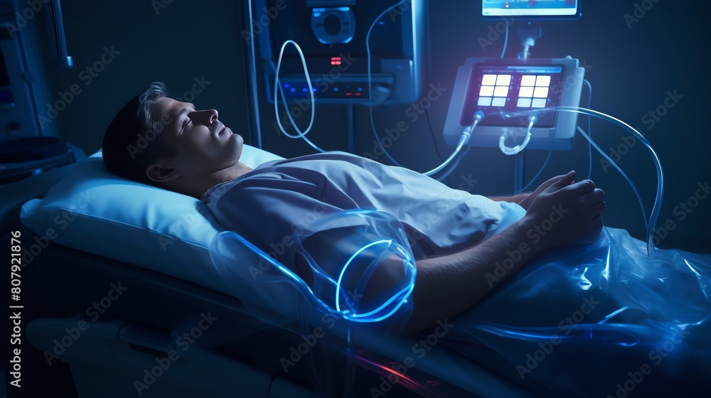 Patient undergoing a gastroscopy with sedation highlighting the comfort