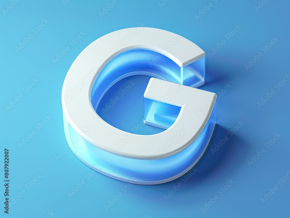 G blue letter transparent visualization G blue letter transparent visualization