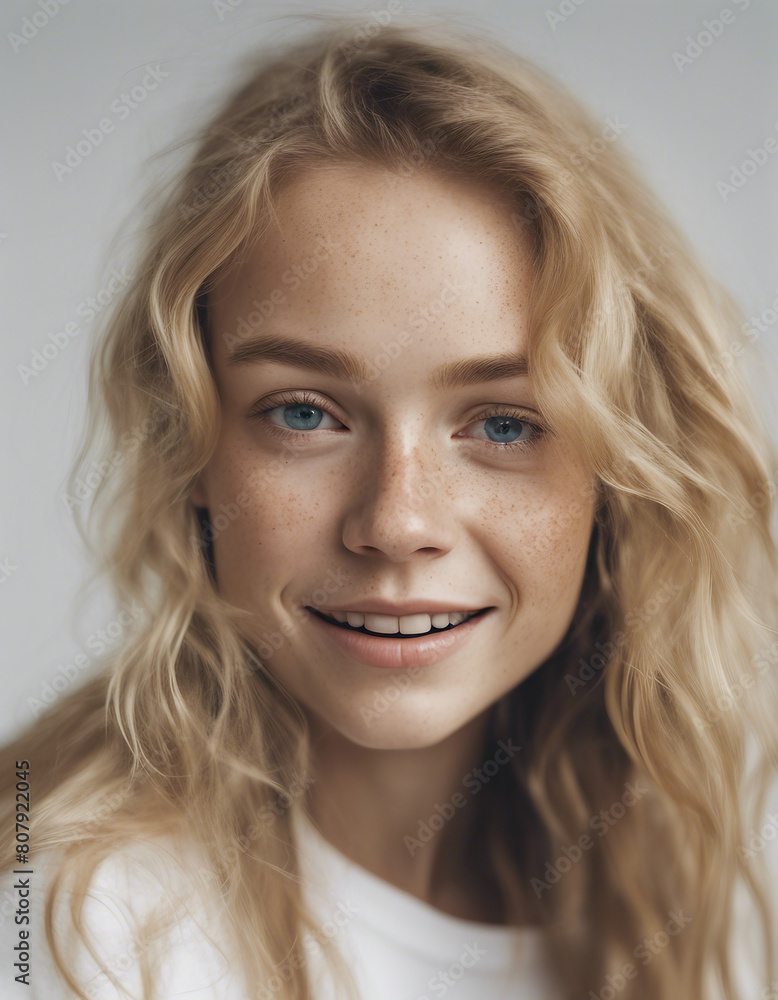 portrait of a happy and attractive girl with freckles and natural blond hair, isolated white background
portrait of a happy and attractive girl with freckles and natural blond hair, isolated white background