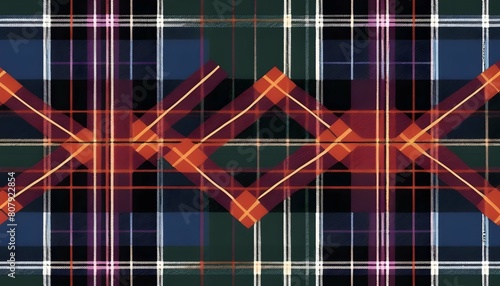 Tartan patterns with crisscrossed lines and inters upscaled 10 photo