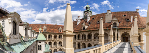 Panoramic view of the renaissance building "Landhaus", the seat of the state parliament of Styria in Graz 