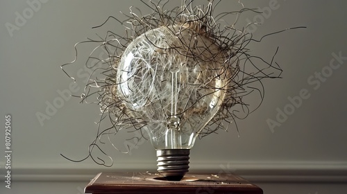 explosion of a traditional electric bulb. shot taken in high speed --ar 16:9 --style raw --weird 900