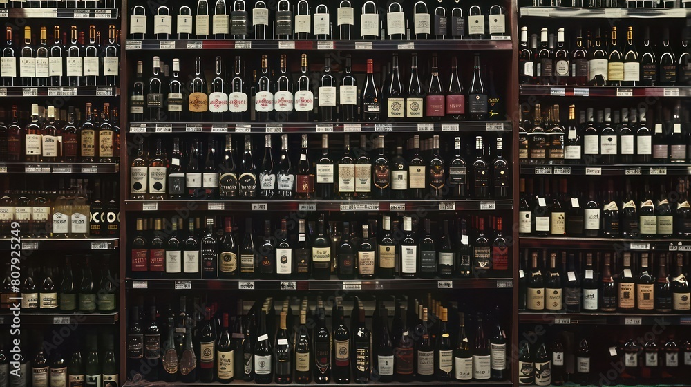 rack full of wine bottles inside a store