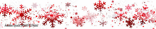 Christmas pattern of snowflakes and stars. Red snowflakes on transparent background. Snowflake pattern. PNG image --ar 16:9 --s 250 -