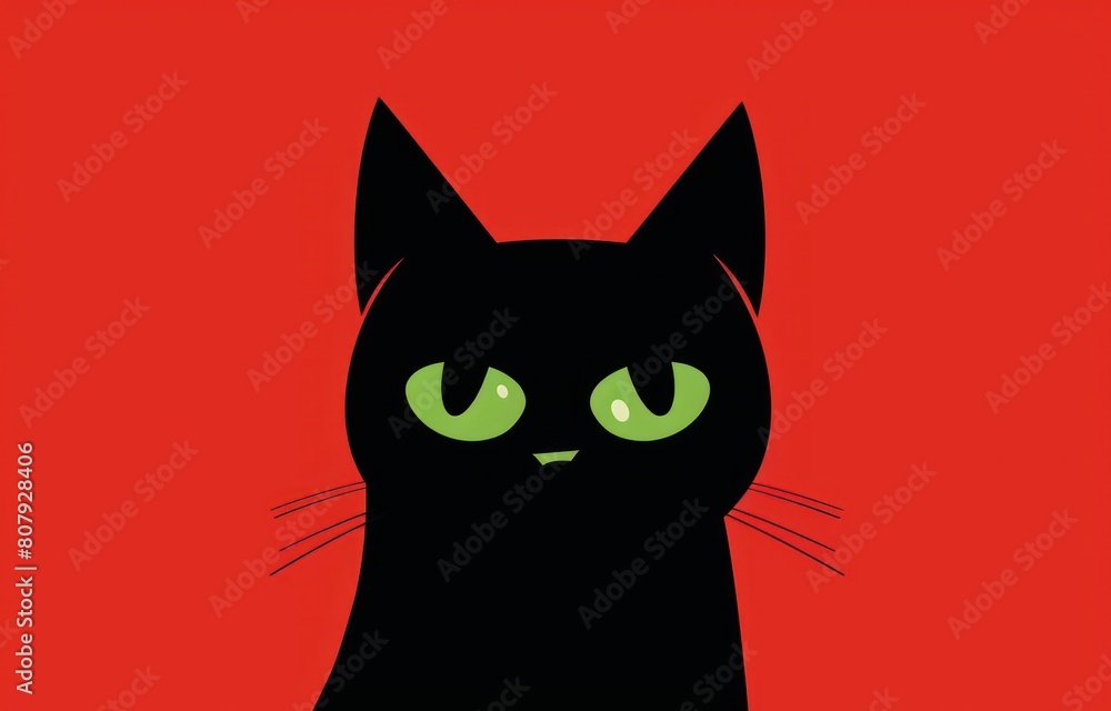 green eyes black cat on color space green eyes black cat on color space
