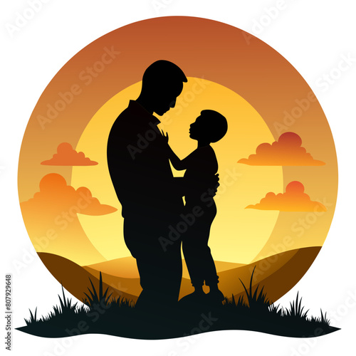 Happy Father's Day with a beautiful Bond between a father and child celebrating 