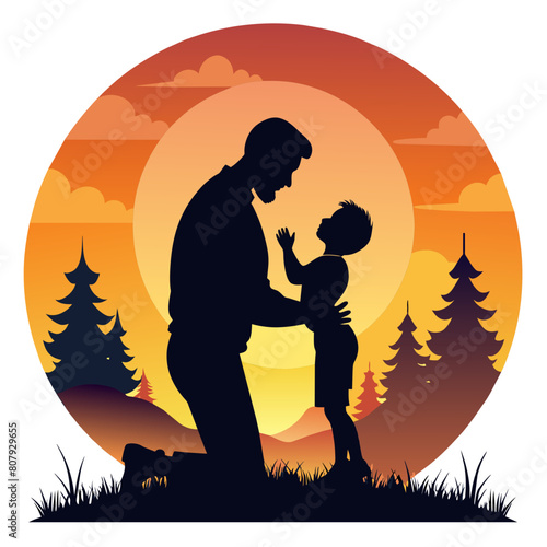 Happy Father's Day with a beautiful Bond between a father and child celebrating 