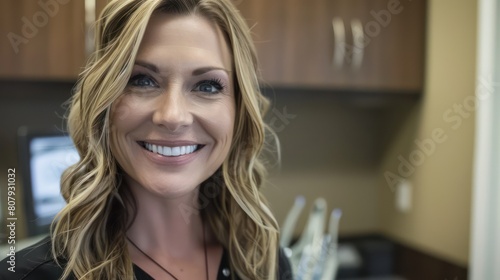 smiling receptionist at office