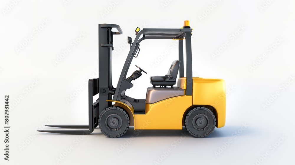 forklift warehouse work at white background forklift warehouse work at white background