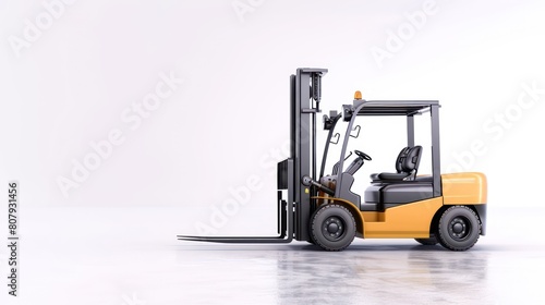 forklift warehouse work at white background