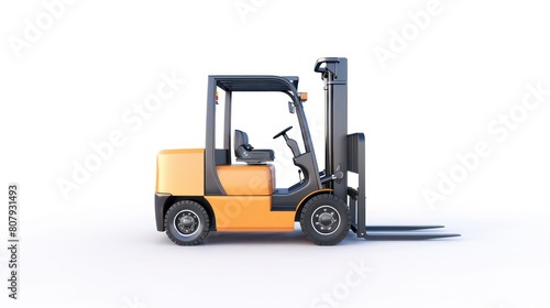forklift warehouse work at white background © MADGALLERY