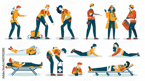 vector illlustration of a Recovery position (first aid)
 photo