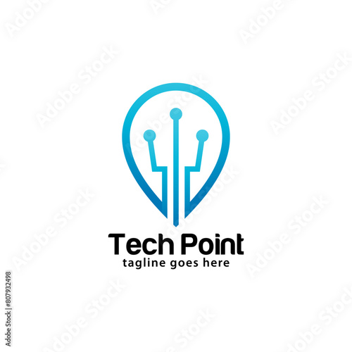Tech point logo design template © adiwi_studio