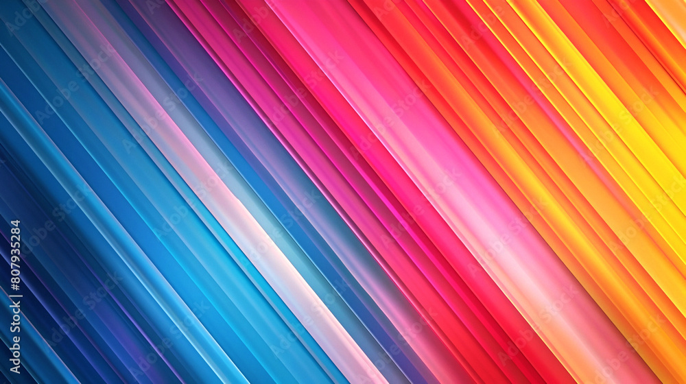 Vibrant diagonal stripes texture showcasing a smooth gradient transition from blue to red to yellow hues Vibrant diagonal stripes texture showcasing a smooth gradient transition from blue to red to yellow hues