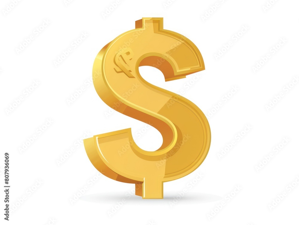 gold dollar sign, white background gold dollar sign, white background