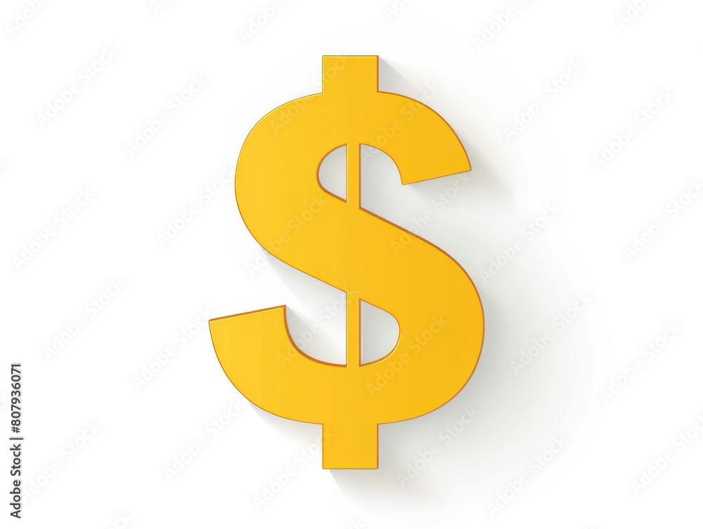 gold dollar sign, white background gold dollar sign, white background