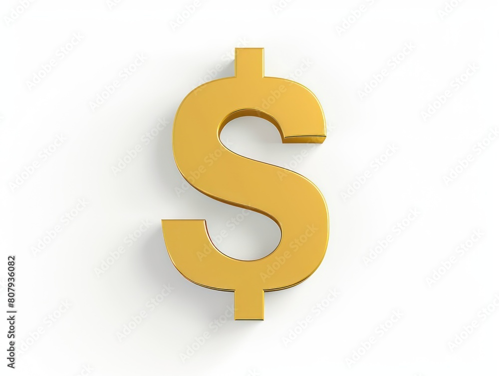 gold dollar sign, white background gold dollar sign, white background