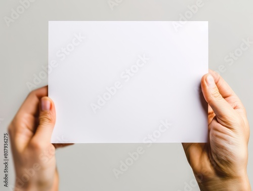 hand holding white notepad photo