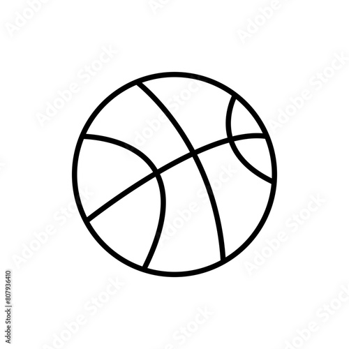 Basketball outline icons  minimalist vector illustration  simple transparent graphic element .Isolated on white background
