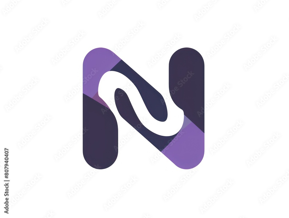 N letter, logo icon, color, white background N letter, logo icon, color, white background