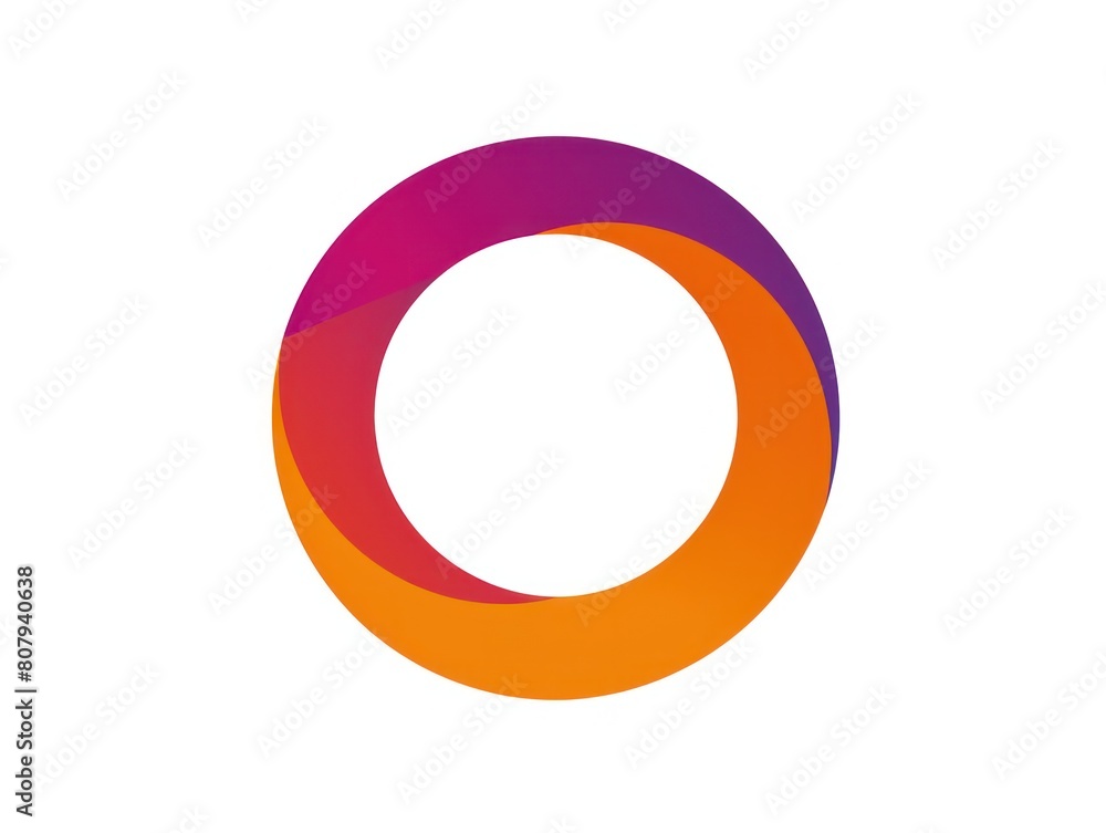 O letter, logo icon, color, white background O letter, logo icon, color, white background
