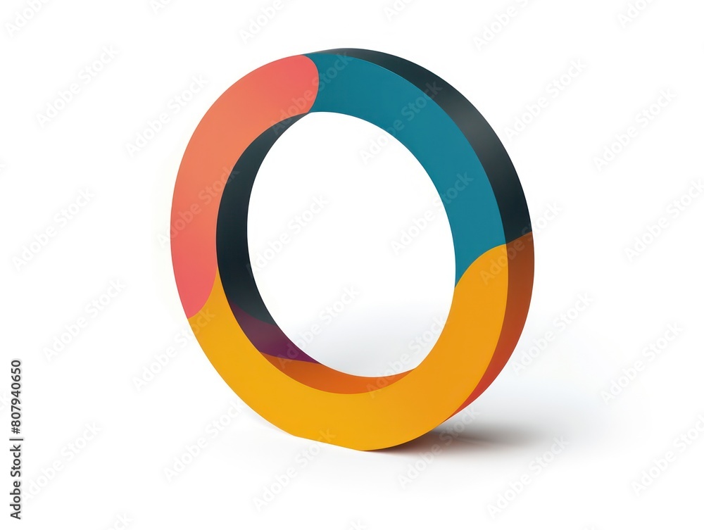 O letter, logo icon, color, white background O letter, logo icon, color, white background