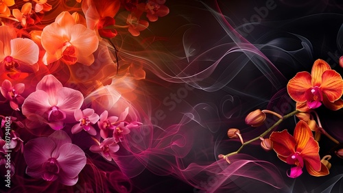 Mysterious floral pattern with hidden orchids and jasmine blooms evokes temptation. Concept Floral Patterns, Hidden Blooms, Temptation, Mysterious Design