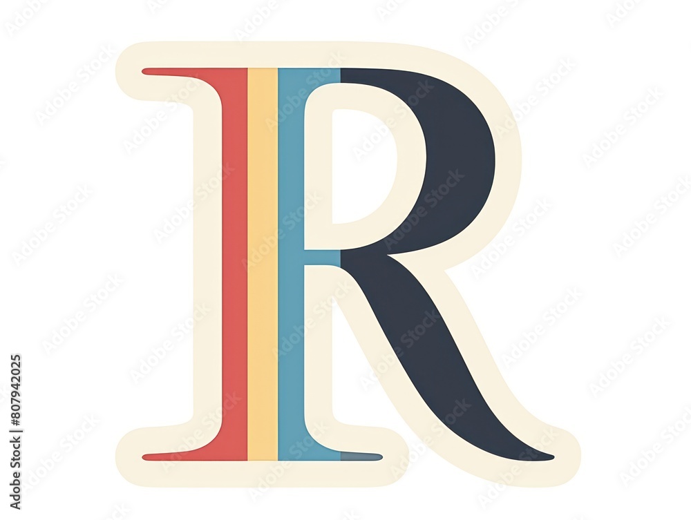 R letter, color in white background R letter, color in white background