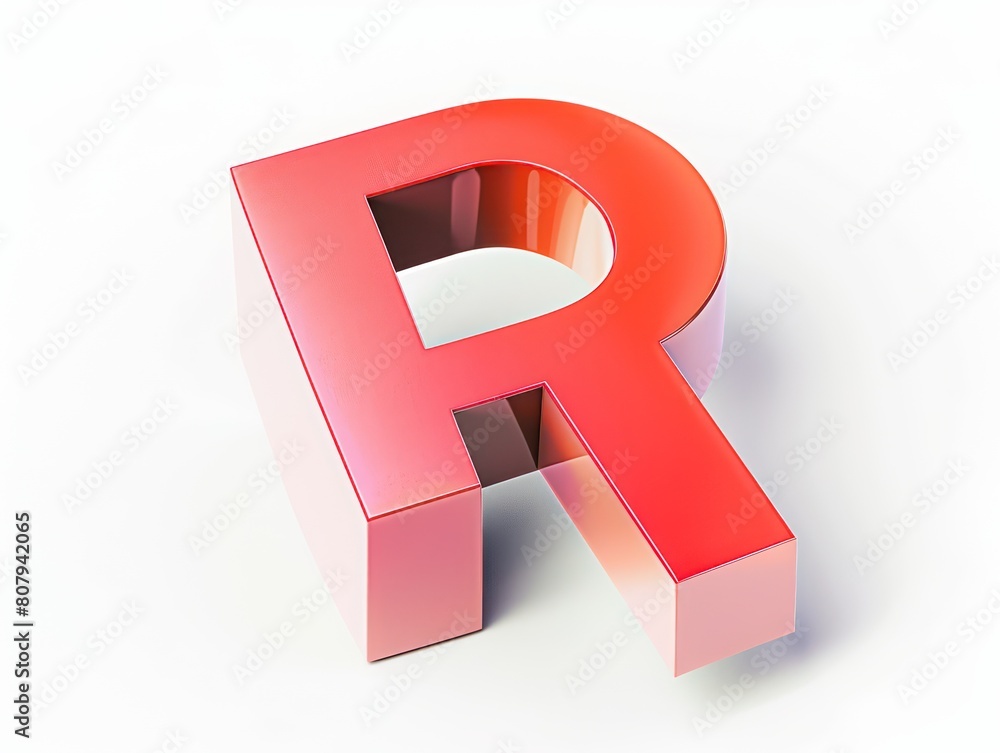 R letter, color in white background
