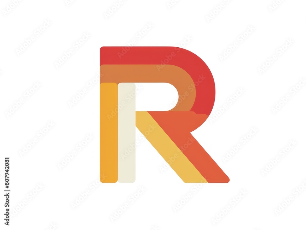 R letter, color in white background R letter, color in white background