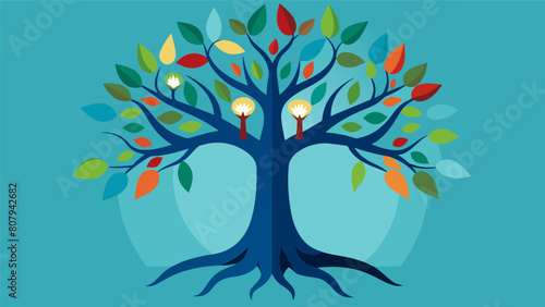 A digital art piece showing a tree with roots representing various hidden disabilities and branches symbolizing the support and understanding needed.. Vector illustration
