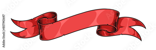 Classic ribbon red vintage emblem