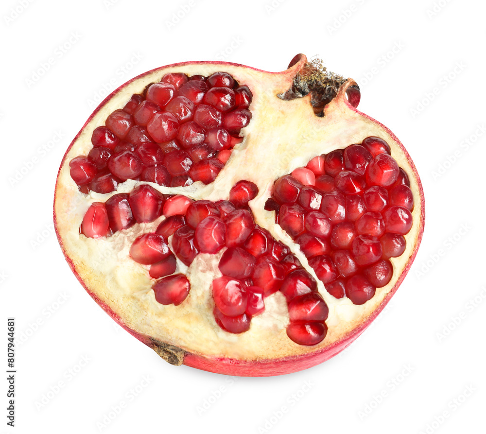 Half of fresh pomegranate isolated on white Half of fresh pomegranate isolated on white