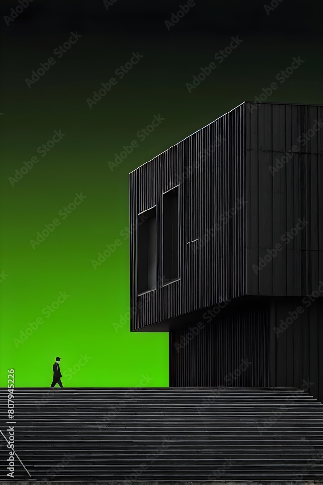 Beautiful view of Grey Green Striped Geometric Pattern Minimalist Home