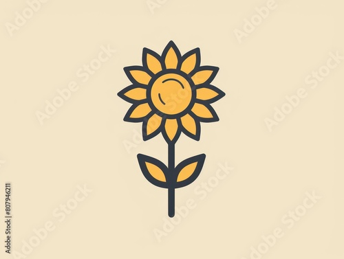 sunflower icon logo design