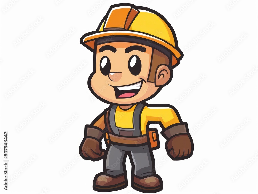 builder mascot with construction hat builder mascot with construction hat