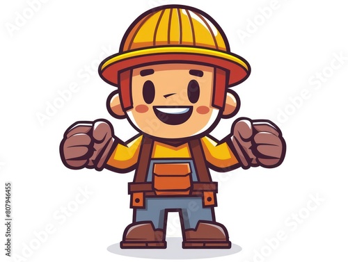 builder mascot with construction hat © MADGALLERY