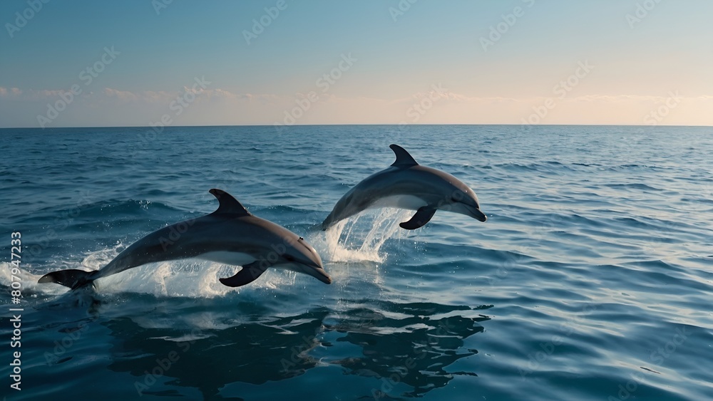 Fototapeta premium ジャンプしているイルカ