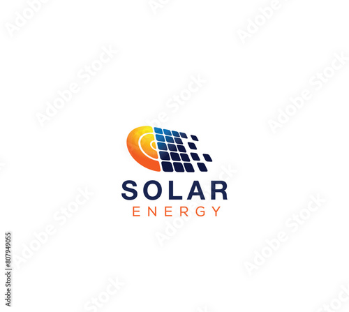 clean solar energy concept logo