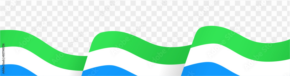 Sierra Leone flag wave isolated on png or transparent background vector ...