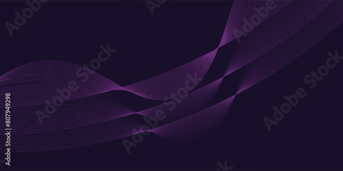Purple background with flowing wave lines. vektor
