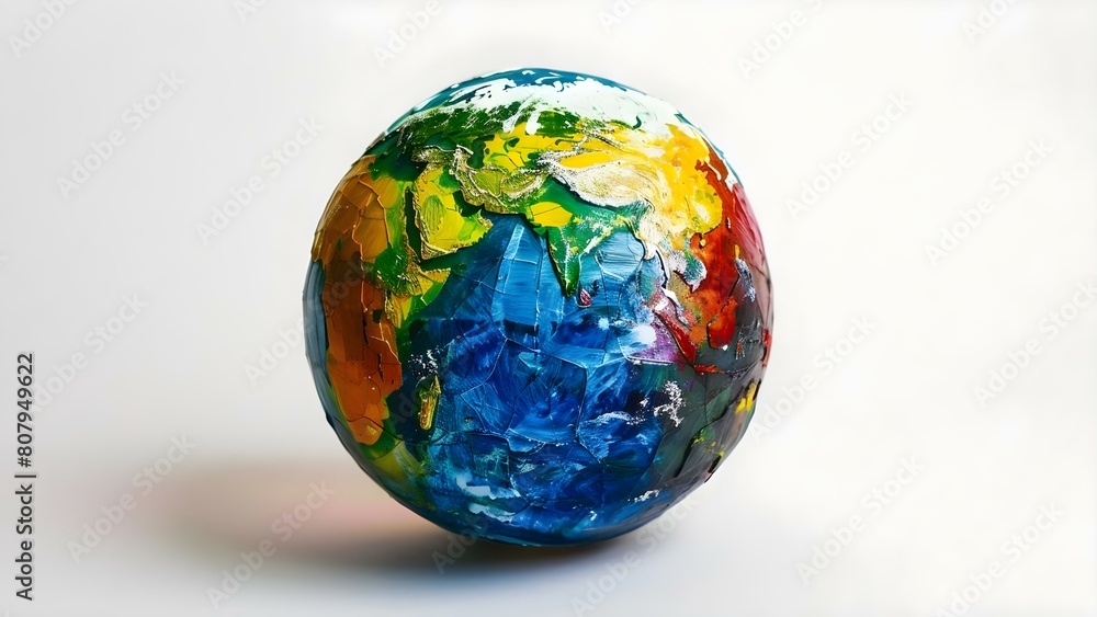 Earth Day celebrates global environmental awareness and sustainability with a colorful globe. Concept Environmental Awareness, Earth Day Celebration, Global Sustainability, Colorful Globe Earth Day celebrates global environmental awareness and sustainability with a colorful globe. Concept Environmental Awareness, Earth Day Celebration, Global Sustainability, Colorful Globe